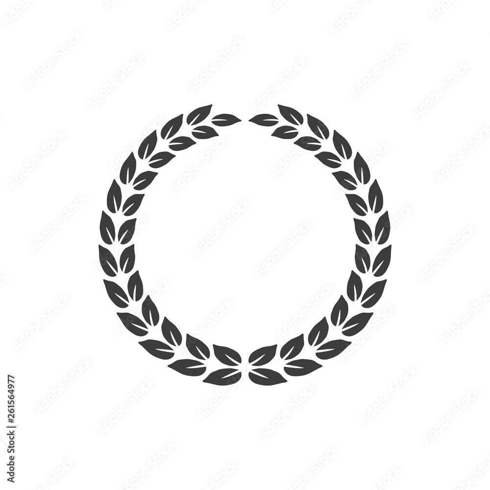 Laurel wreath icon on white background. Laurel wreath icon on white background.