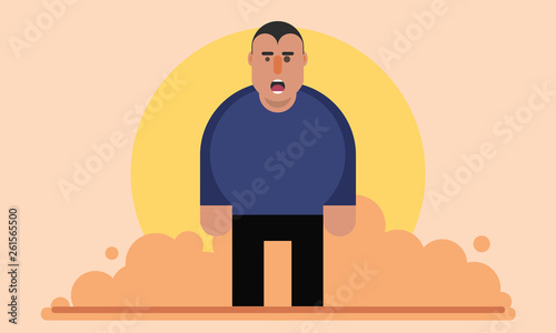 illustrated Man character. Character for animation. Funny cartoon part of series photo