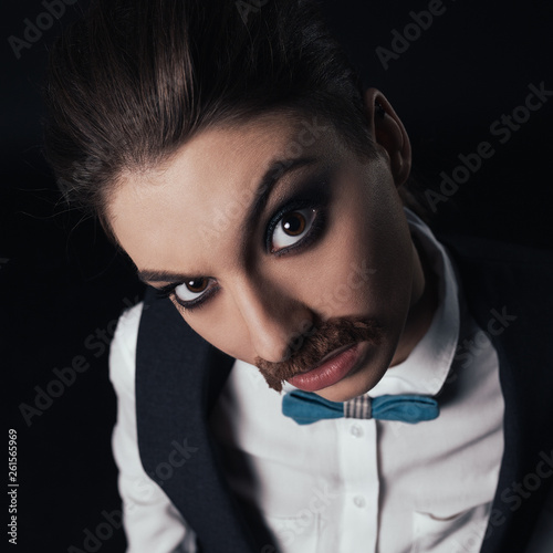 Woman with mustache
