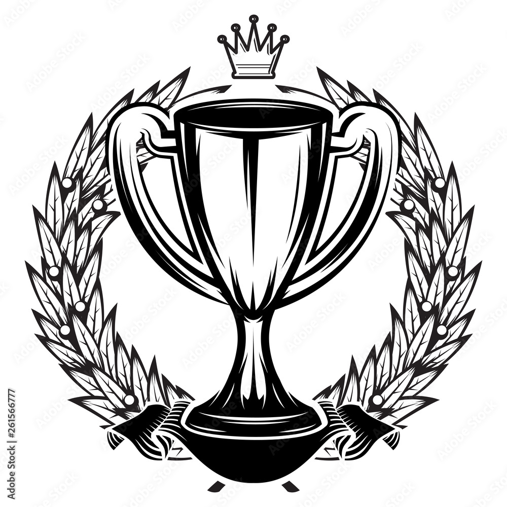 Vector template with prize cup on sports theme Vector template with prize cup on sports theme