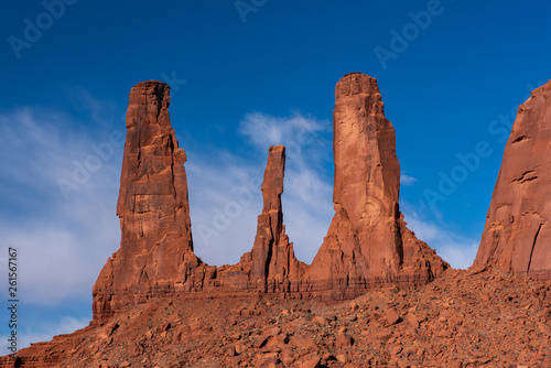 Three sisters of monument valley