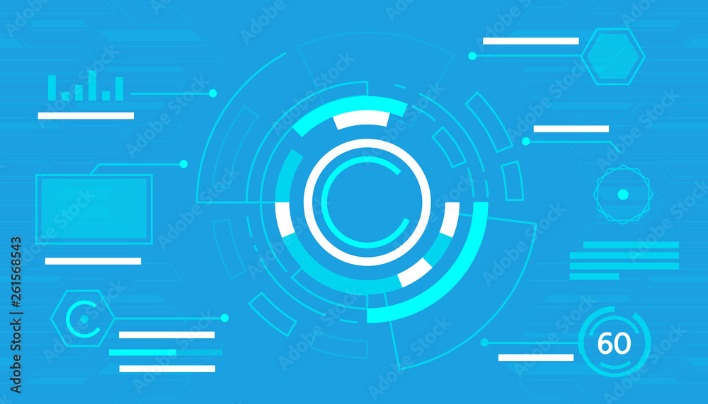 Obraz premium Blue abstract Technology Interface hud 