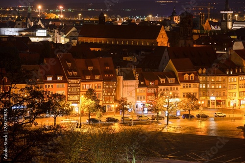 Erfurt Blick über die Stadt bei Nacht