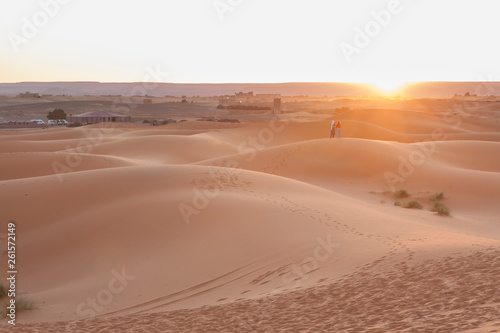 Morocco, Merzouga, Erg Chebbi Dunes at Sunrise