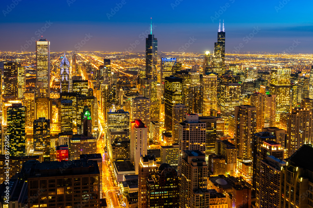 Aerial view of Chicago Skylines South Aerial view of Chicago Skylines South