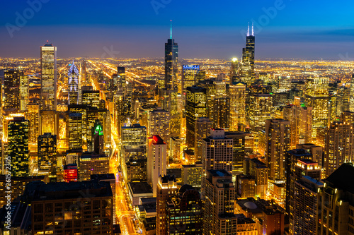 Aerial view of Chicago Skylines South