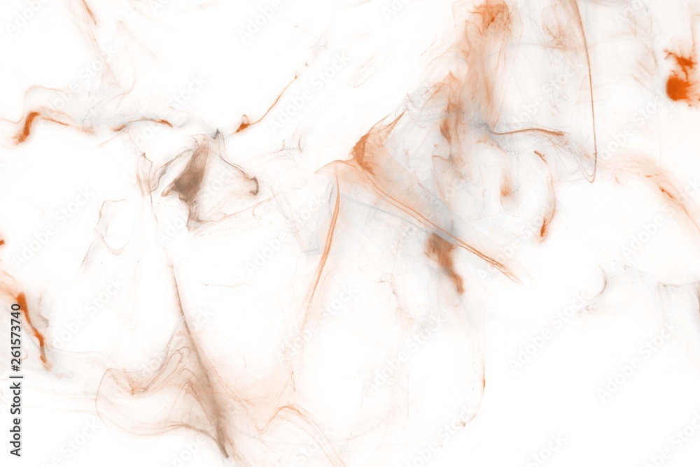 Isolated orange fog on the white background, smoky effect for photos and artworks. Overlay for photos.