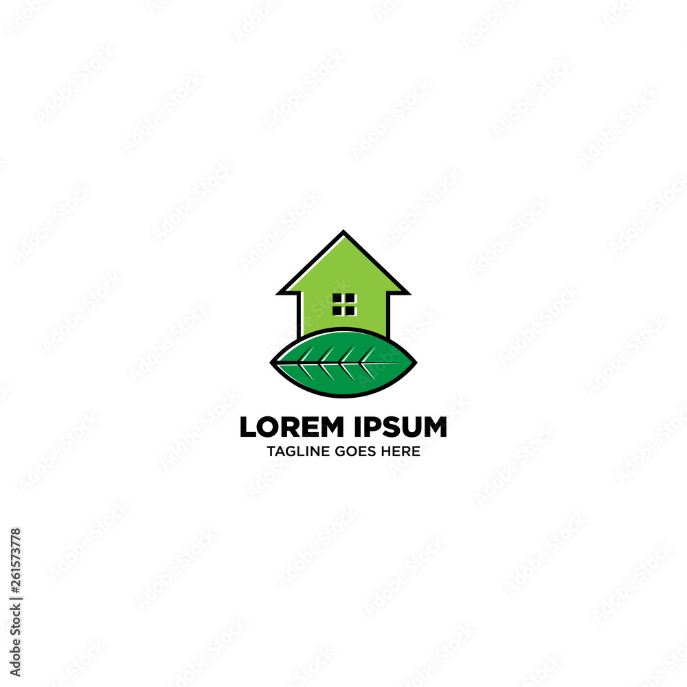 Green House logo template, vector illustration - Vector