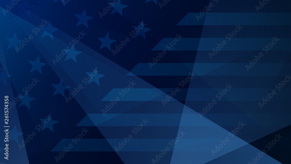 Independence day abstract background with elements of the american flag in red and blue colors - obrazy, fototapety, plakaty 
