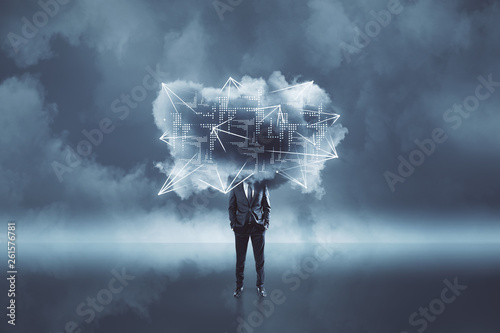 Cloud computing and technology concept photo