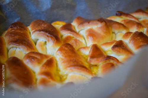 Grandma's kiflice with apricot jam photo