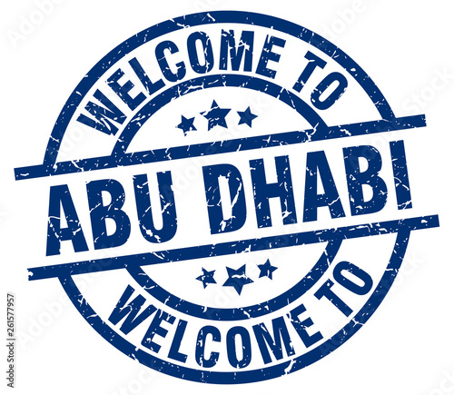welcome to Abu Dhabi blue stamp