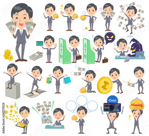 Gray Suit Businessman_money