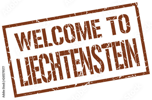 welcome to Liechtenstein stamp