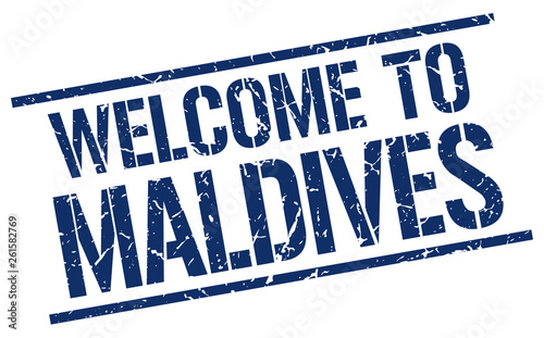welcome to Maldives stamp