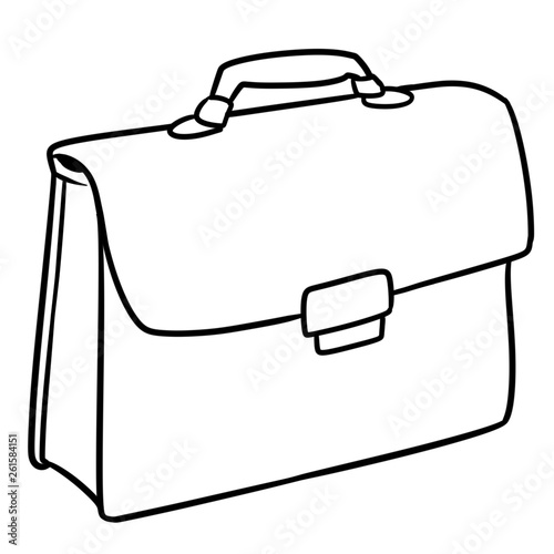 Business briefcase brown bag cartoon illustration isolated image coloring page