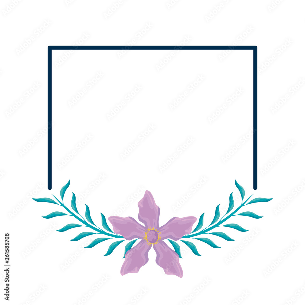frame with beautiful flower and leafs