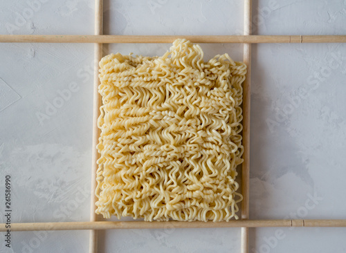  instant noodles and wooden sticks photo