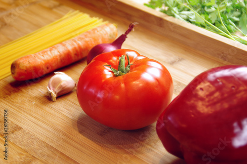 Vegetables on desk