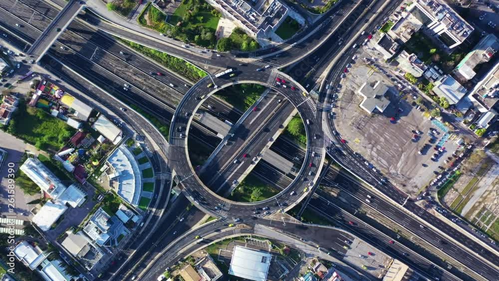 Aerial drone bird's eye view video of popular highway of Attiki Odos ring road, passing through Kifisias Avenue, Attica, Greece Aerial drone bird's eye view video of popular highway of Attiki Odos ring road, passing through Kifisias Avenue, Attica, Greece