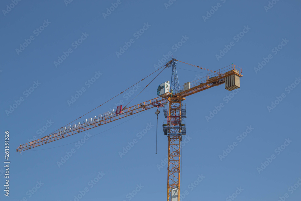 Building crane. A crane in a construction work