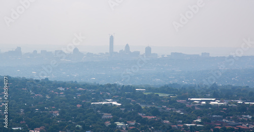 Air pollution in Johannesburg, South Africa.
