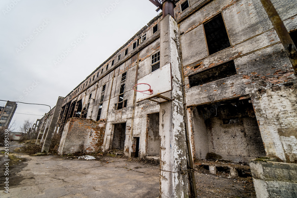Abandoned old factory building outside Abandoned old factory building outside