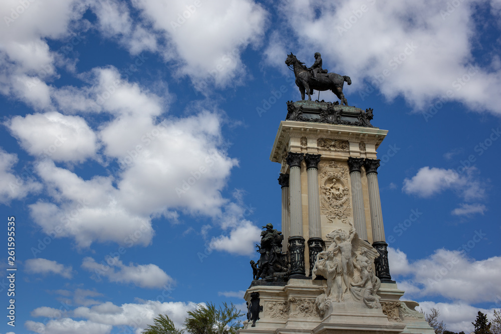 retiro park statue horse monument sky blue