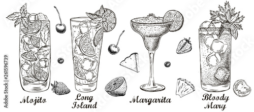 Сocktail menu design template.