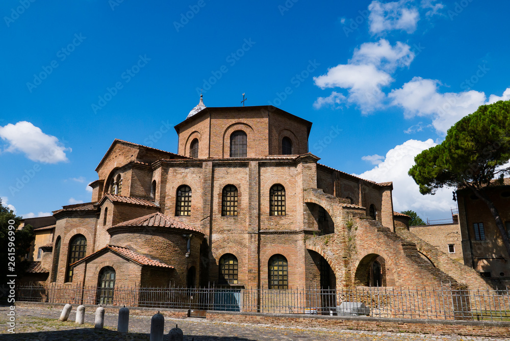 Early Christian Basilica of San Vitale in Ravenna. Catholic temple, a sample of Byzantine architecture