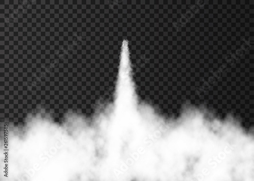 Smoke from space rocket launch  isolated on transparent background.