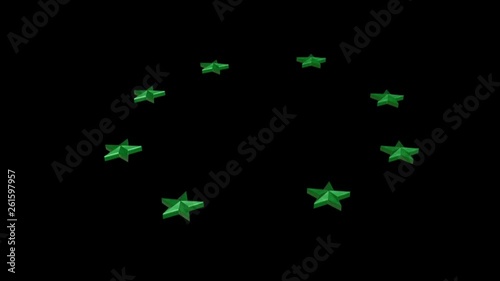 Rotating stars on the space background.