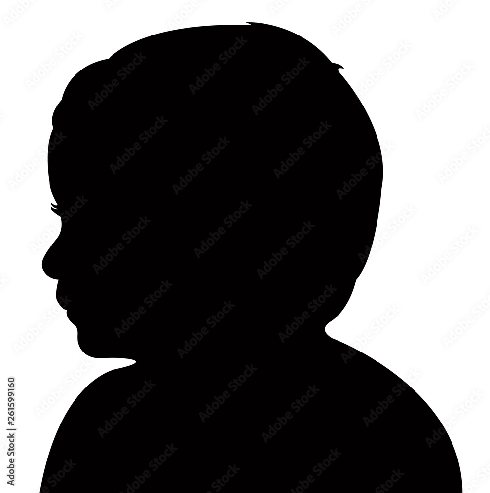 a boy head silhouette vector