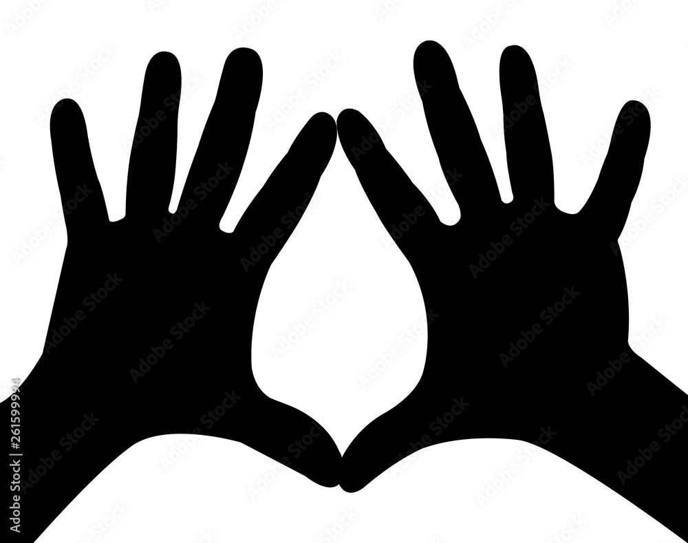 hands silhouette vector