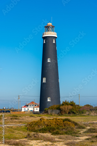 The Old Lighthouse at Dungeness, Kent, UK opertaed from 1904 to 1960.