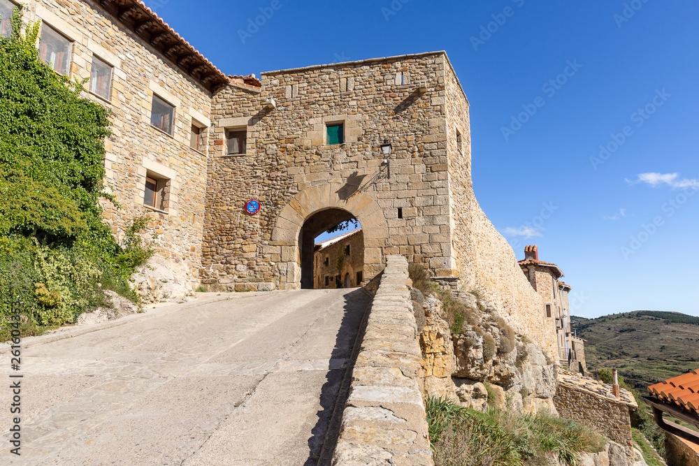Portal alto (San Anton) in Puertomingalvo village, province of Teruel, Aragon, Spain