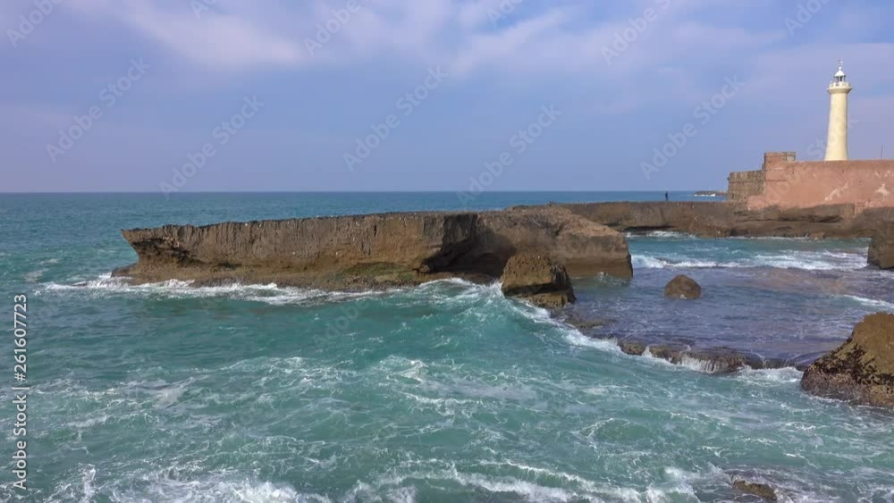 Lighthouse in the city of Rabat, Morocco, 4k Lighthouse in the city of Rabat, Morocco, 4k
