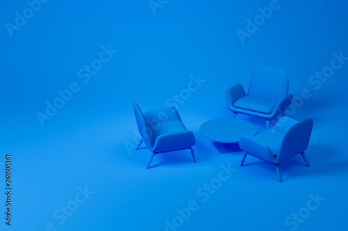 Blue lounge room furniture set on blue © ImageFlow