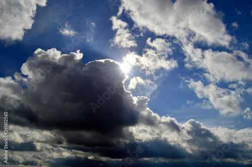 Clouds illuminated by sunlight