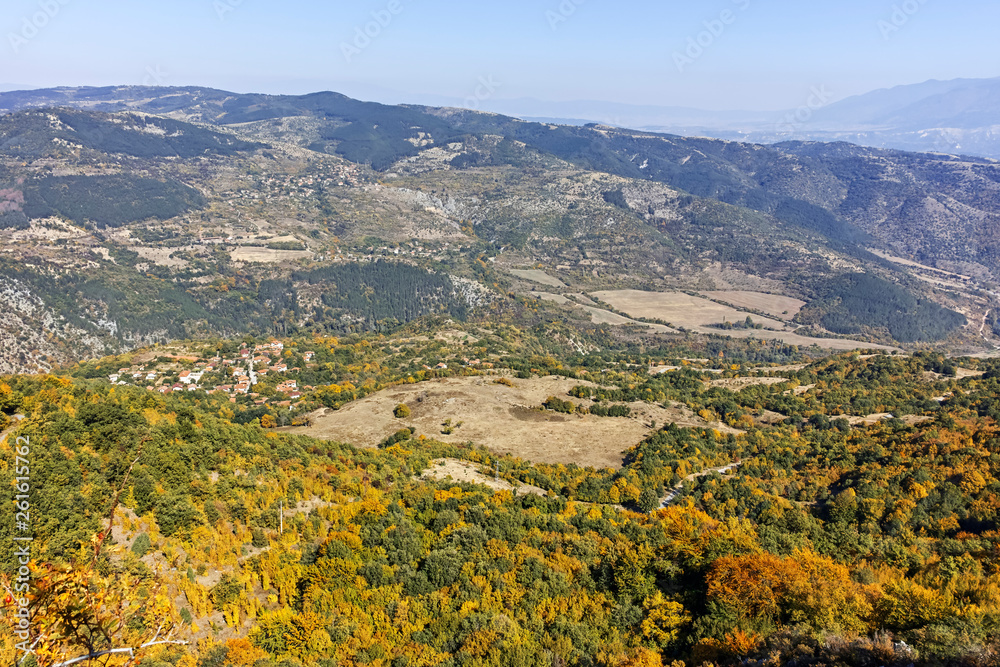 Fototapeta premium Amazing Autumn landscape of Ruen Mountain - northern part of Vlahina Mountain, Kyustendil Region, Bulgaria