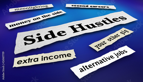 Side Hustles Second Gigs Jobs News Headlines 3d Illustration
