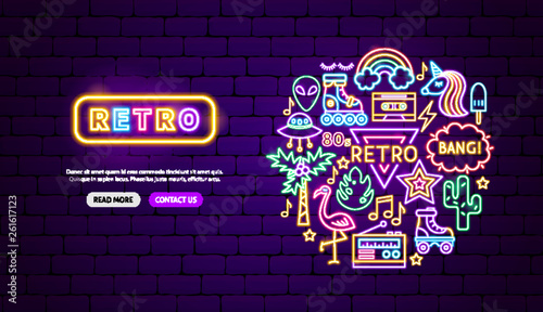 Retro Style Neon Banner Design