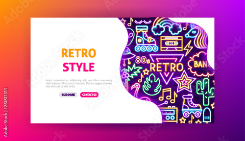 Retro Style Neon Landing Page