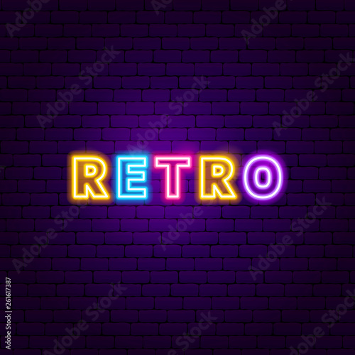 Retro Text Neon Label