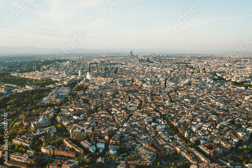 Cityscape skyline view of Madrid