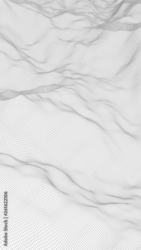 Abstract landscape on a white background. Cyberspace grid. hi tech network. 3d technology illustration Abstract landscape on a white background. Cyberspace grid. hi tech network. 3d technology illustration
