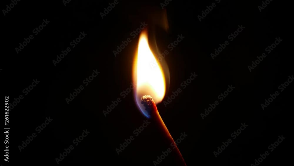 Perfect shot of a big match being ignited and blown out