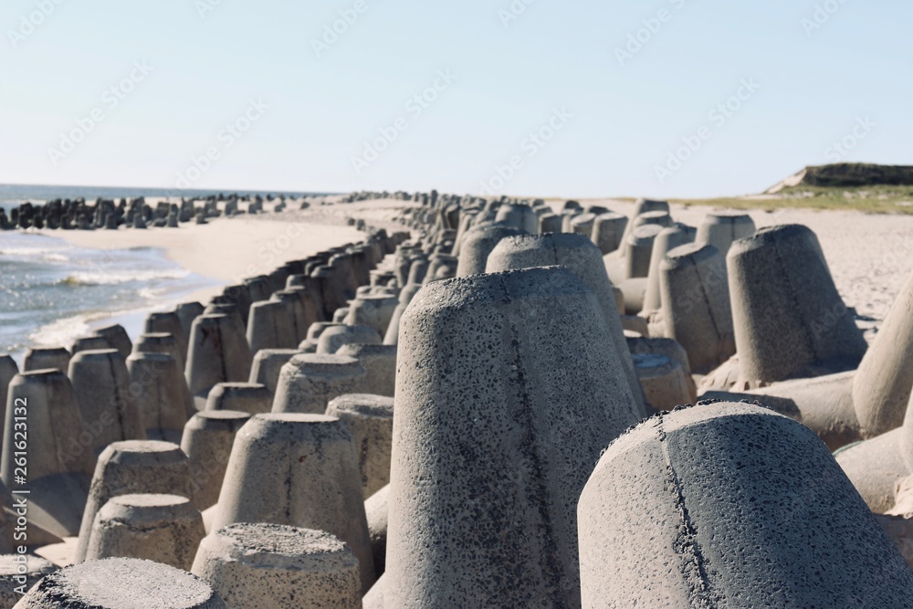 Obraz premium Wellenbrecher Nordsee 