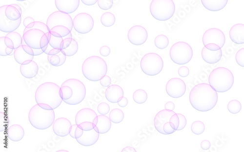 Pink colored background with purple bubbles. Wallpaper, texture purple balloons. 3D illustration