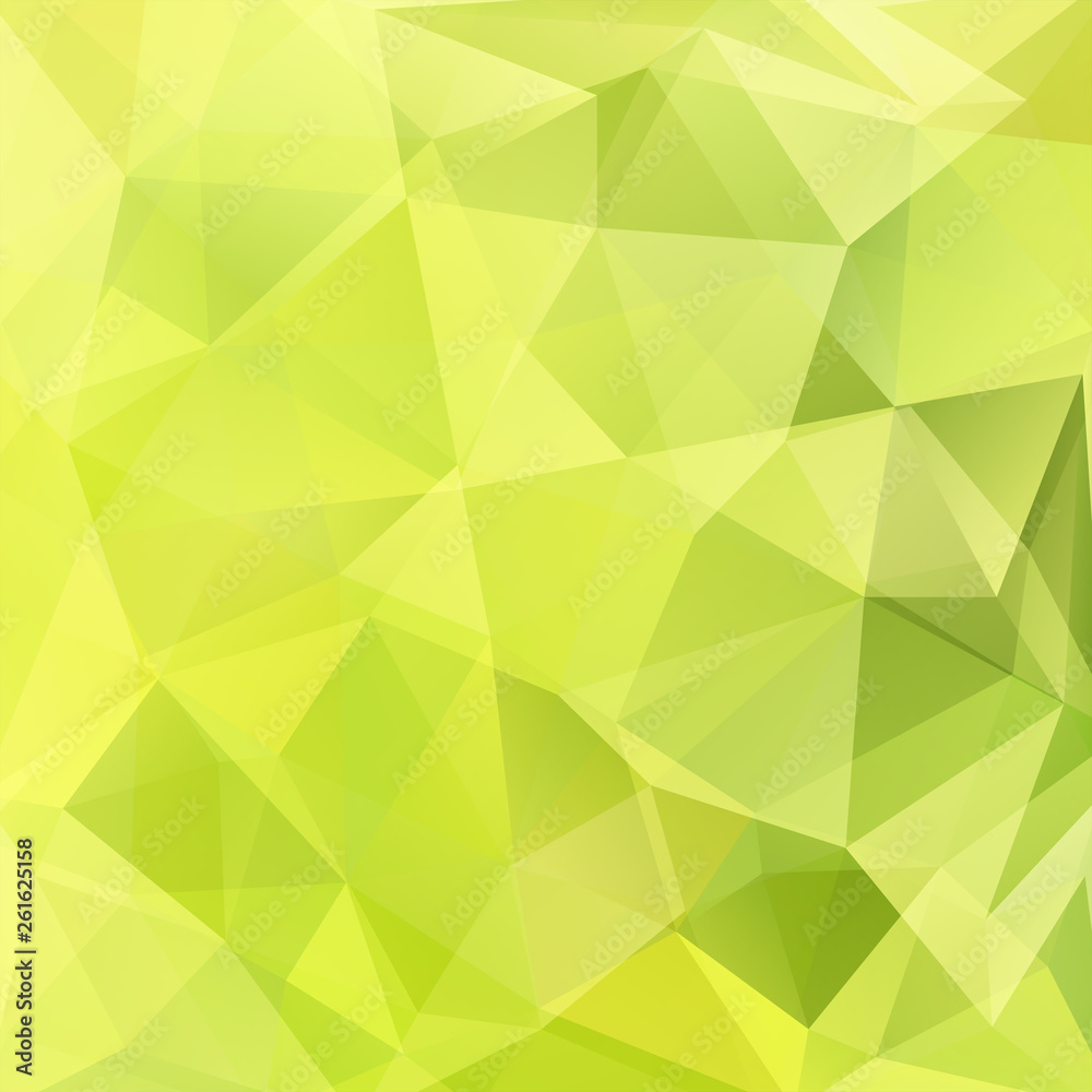 Abstract background consisting of green, yellow triangles. Geometric design for business presentations or web template banner flyer. Vector illustration Abstract background consisting of green, yellow triangles. Geometric design for business presentations or web template banner flyer. Vector illustration